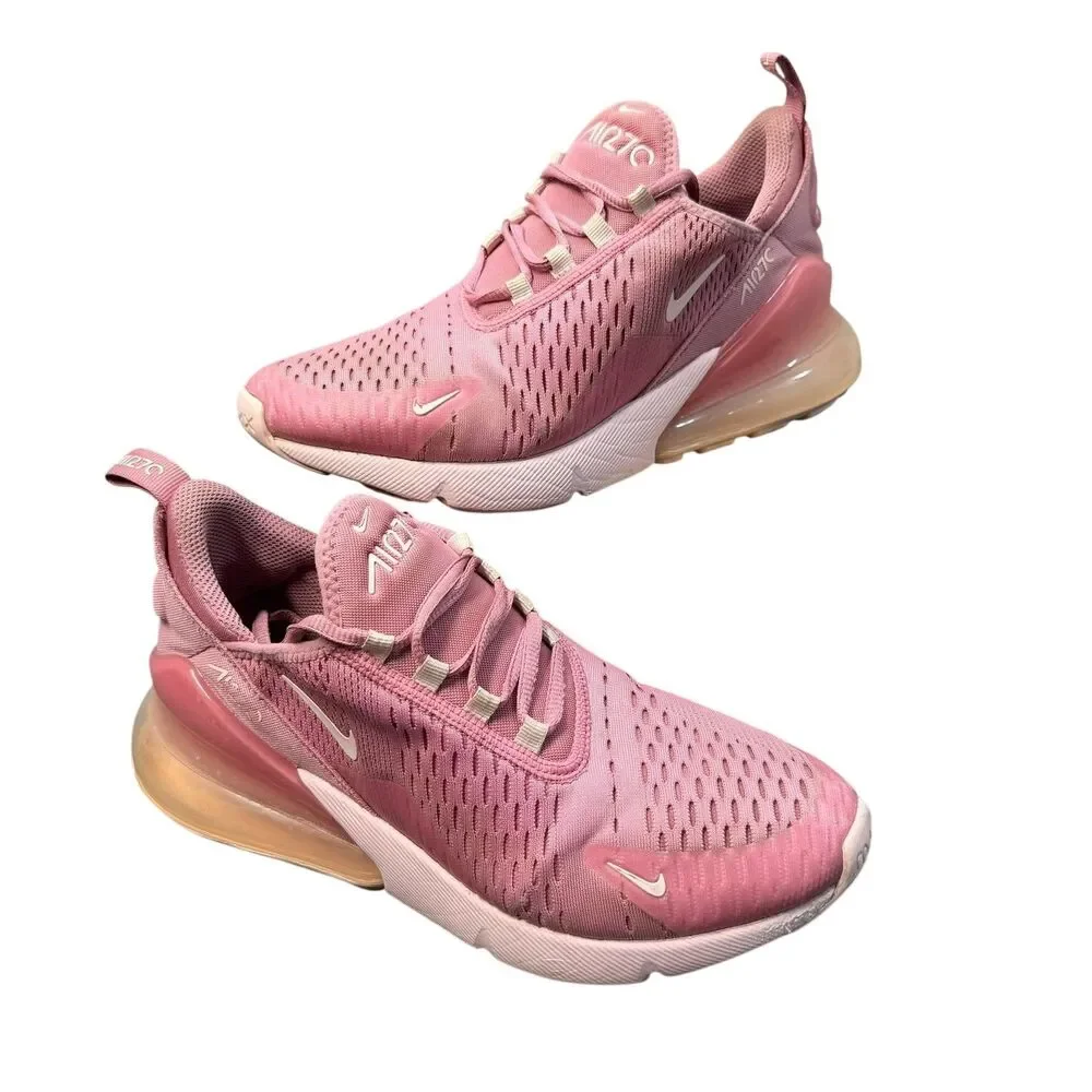 Nike Air Max 270 Shoes Youth Size 6.5Y Pink Mesh Running Sneakers HQ1553-646